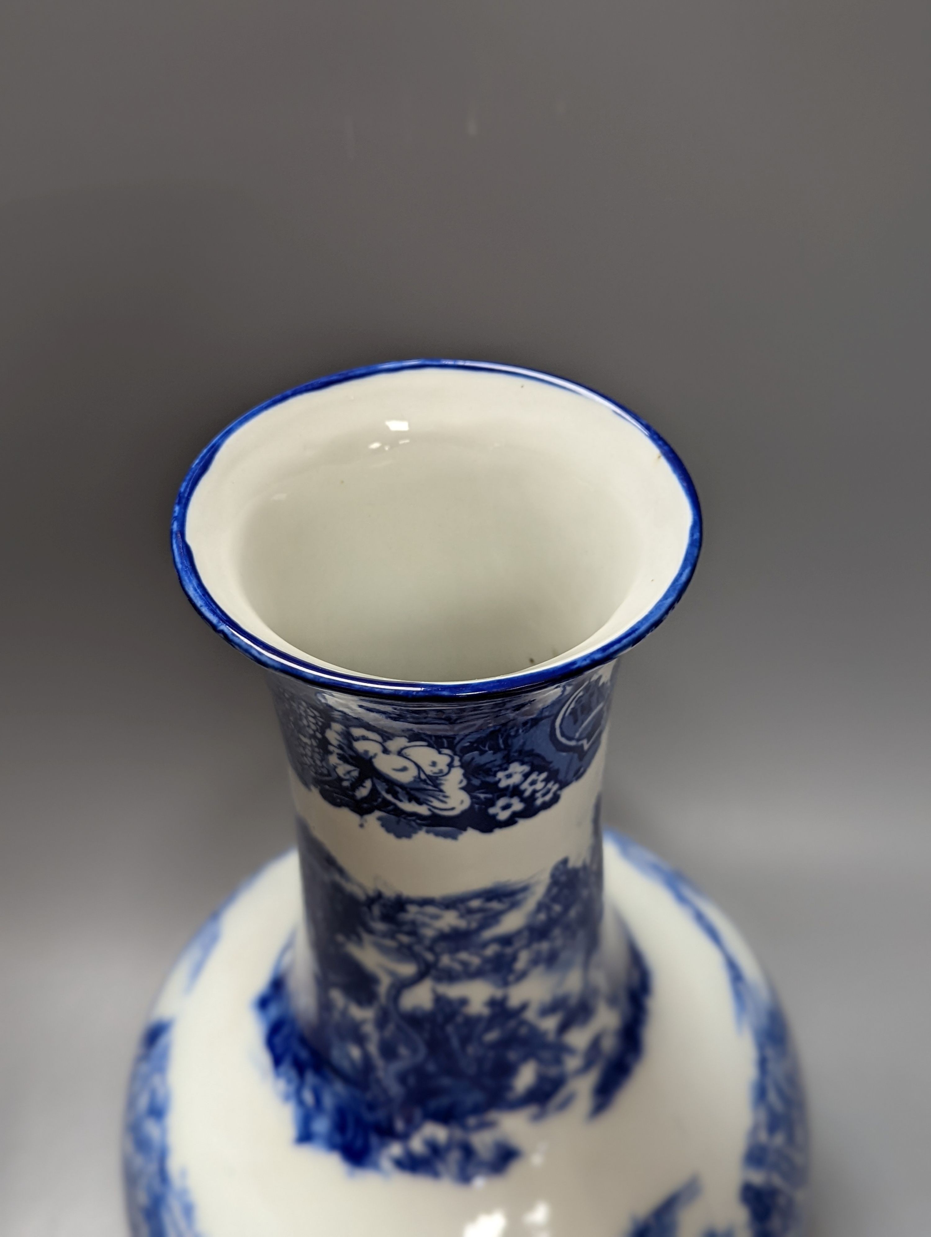 A Chinese blue printed porcelain vase, 45 cms high.
